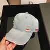 Hong Kong style spring new denim cap women show small face big head circumference versatile baseball cap casual soft top denim hat