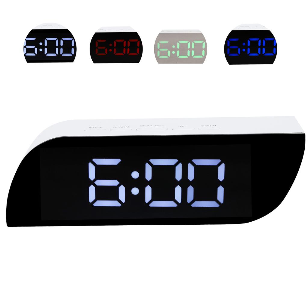 Светодиодные цифровые часы с 12/24-часовым преобразованием, регулируемой яркостью, прикроватный будильник -0801