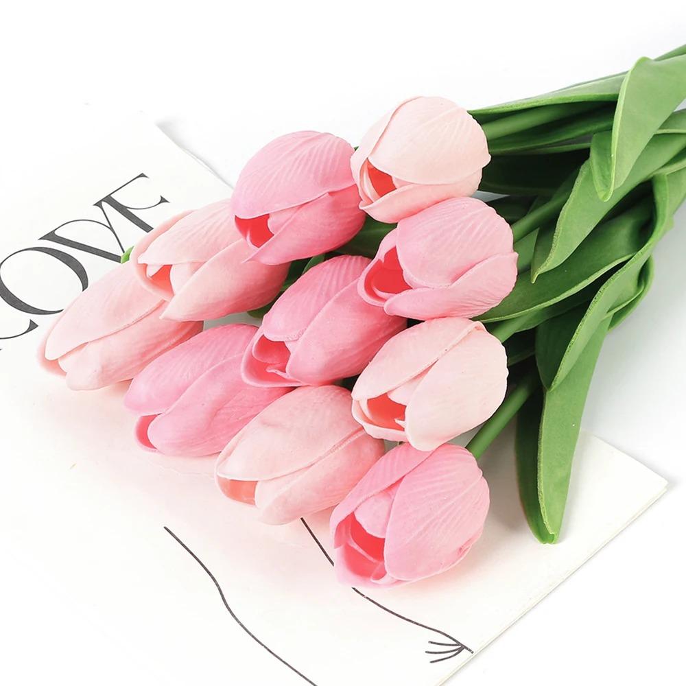 Букет из 3/5 искусственных тюльпанов, 29 см, из пенопласта, для украшения сада и свадьбы, для домашнего декора, вазы и цветочной композиции.
