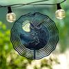 Enchanting Owl on Branch 2D Metal Wind Spinner for Garden Patio Decor Rotating Outdoor Art with 360 Hook Durable Reflective Thanksgiving