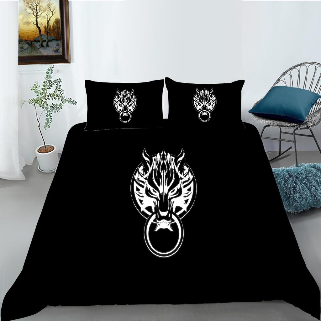 Wolf Digital Printing Quilt Cover Pillowcase Two Three Piece Set Polyester