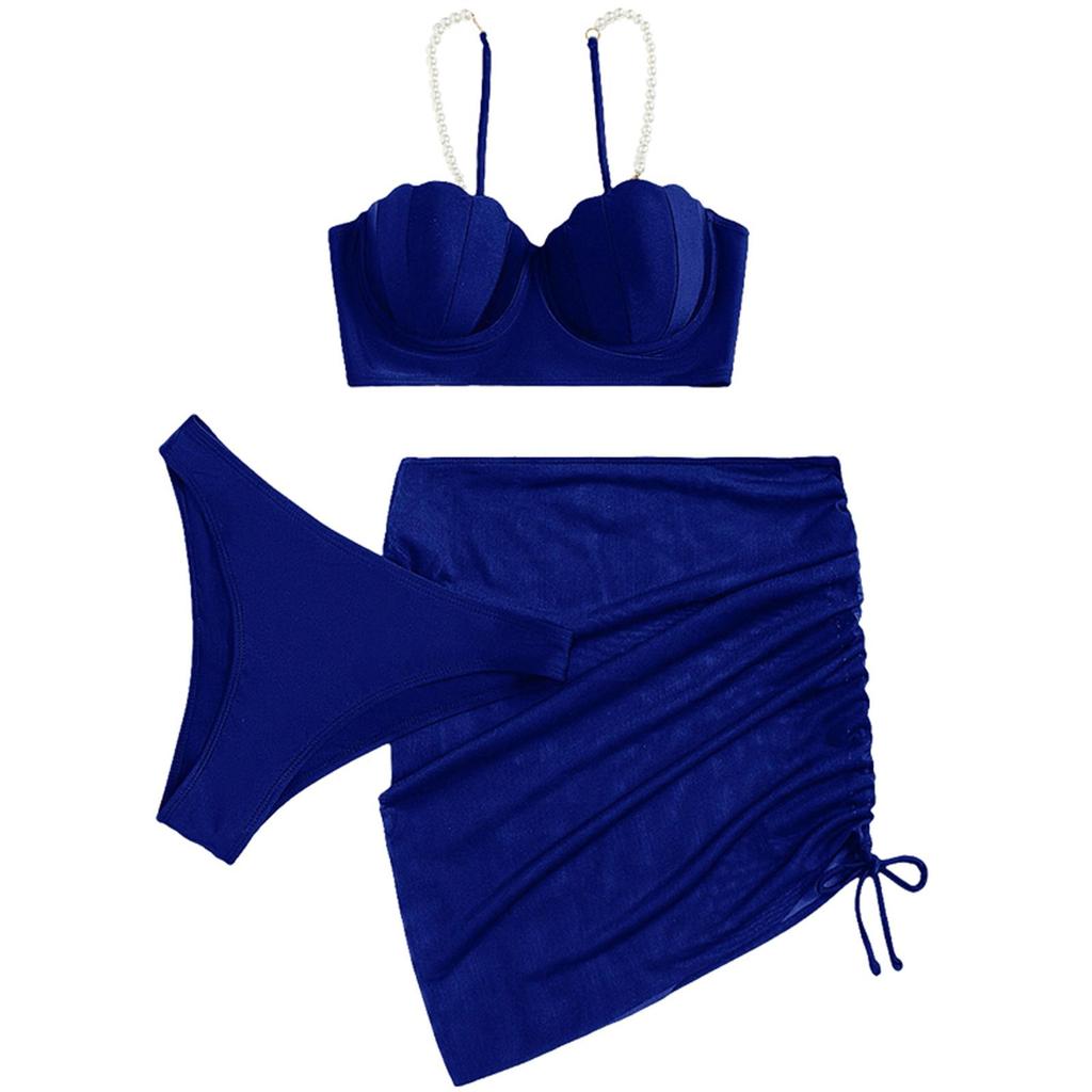 Модный сексуальный однотонный ремешок с открытой спиной, темпераментная пляжная одежда, разделенный купальник бикини