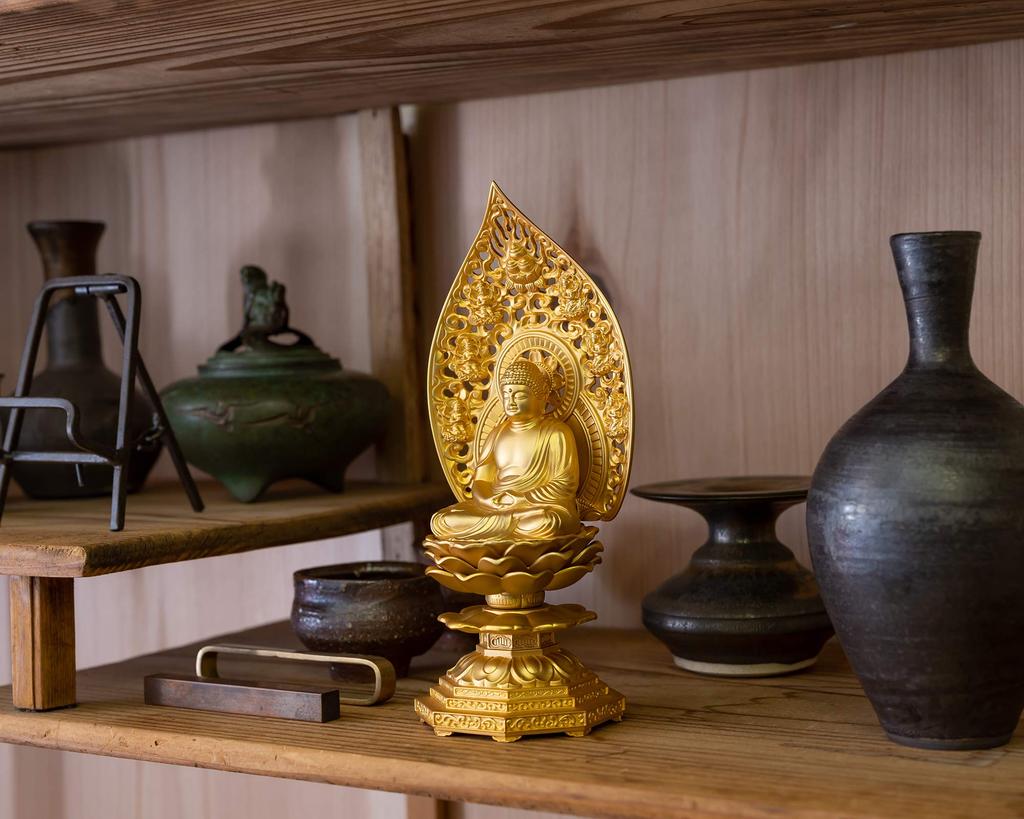 Buddha Statue Shaka Nyorai Seated Statue 18cm Makita Shuun Takaoka Copperware Nyorai (gold Plated/24k Gold) Sculptor Model "Soto, Rinzai, Tendai"