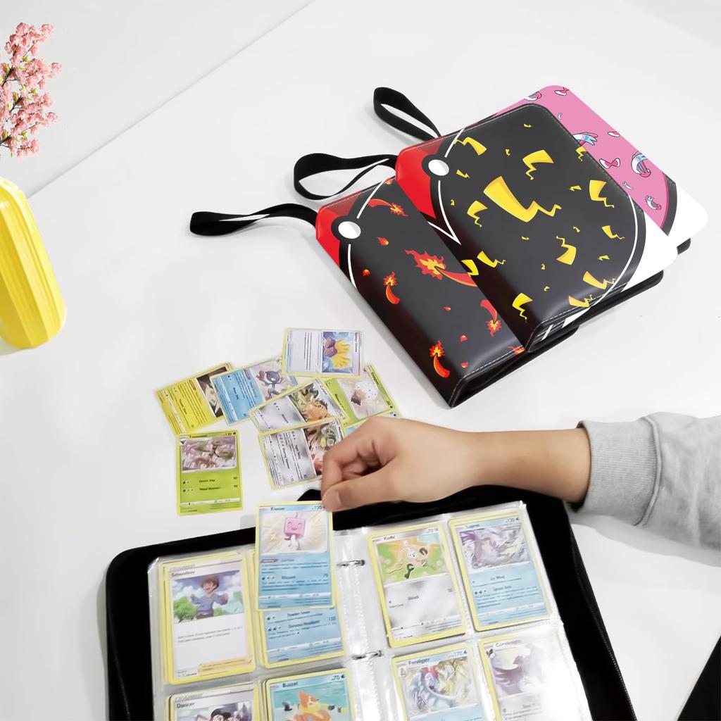 Папка-регистратор для карточек Kemon, совместимый с карточной папкой, 4 кармана для хранения 50 предметов, папка-регистратор для хранения 400 предметов, изготовлена из высококачественной ПВХ-кожи, идеально подходит