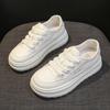 Summer Mesh Breathable Leather Thick Sole Heightening Little White Shoes Women's Shoes New Casual Sports Shoes Board Shoes Women