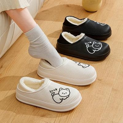 Модные унисекс EVA тапочки, домашние сандалии, теплая домашняя обувь, однотонные, водонепроницаемые, с мягкой толстой подошвой, женская/мужская обувь двойного назначения 2024