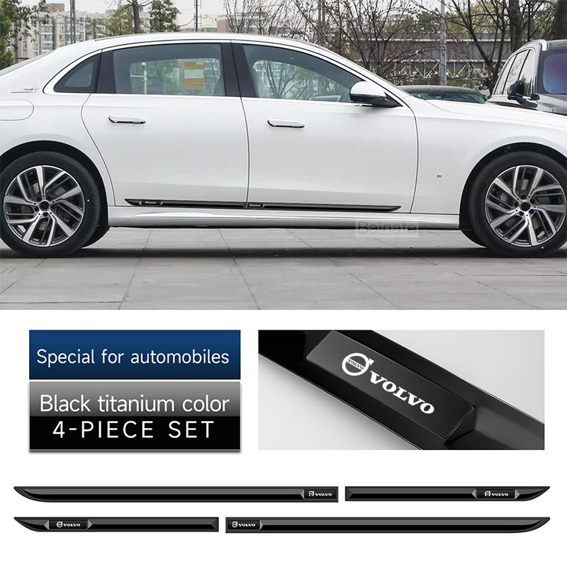 For Volvo Car Stainless Steel Side Door Body Guard Strips Protector Decorative Cover Trims For VOLVO XC90 S60 S90 XC60 V90 Car A