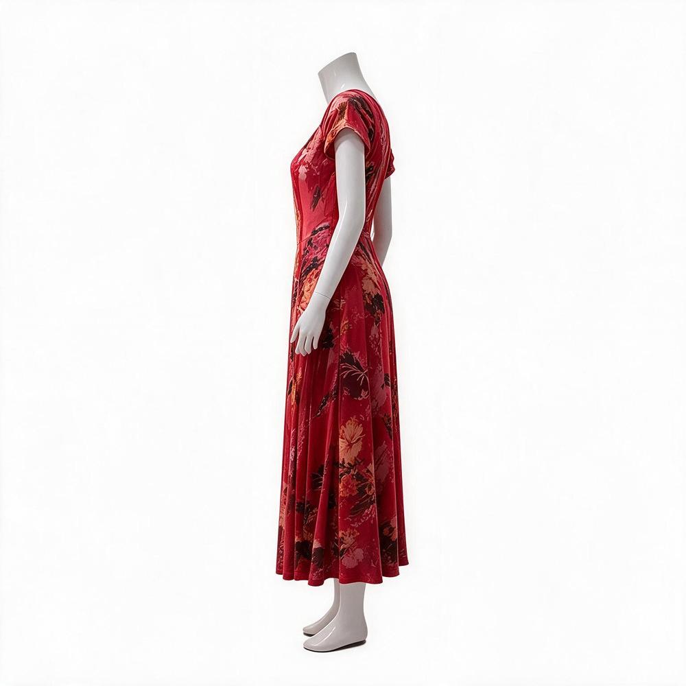 Vintage Floral Wrap Dress Halloween Horror Funny Cosplay Costume for Women Autumn Midi Dress TV Character Patricia Style Party Outfit