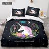 Unicorn Duvet Cover King Queen Cute White Cartoon Animal Bedding Set Children Boys Girl Western Fairy Tale Polyester Quilt Cover