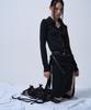 G Museum Layerable Button Wrap Skirt (Black)