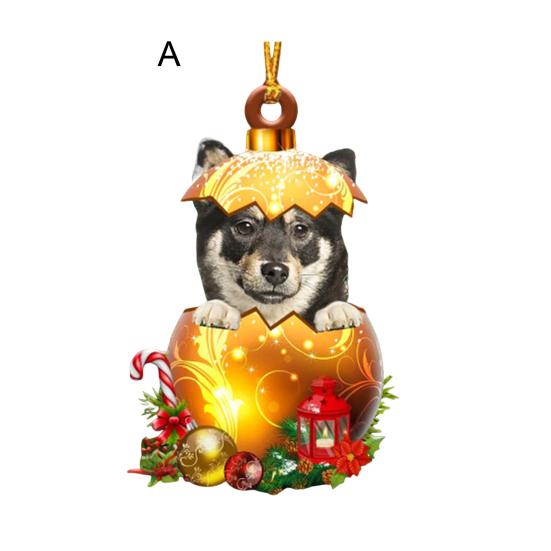 Подвеска для автомобиля в виде собаки, 2D, плоский акриловый орнамент, украшение для салона автомобиля, рождественская елка, подарок