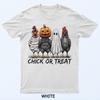 Chick Or Treat Halloween Pumpkin Ghost Spooky Funny Chicken T-Shirt