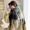 Winter Cashmere Shawl and Wraps Pashmina Neckerchief Bufanda Thick Warm Scarf Women Female Rainbow Hairy XWJ103