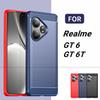 Для Realme GT 6T Чехол Realme GT 6 6T 5G Чехол Противоударный Силиконовый Матовый TPU Резиновый Защитный Чехол для Телефона Задняя Крышка Для Realme GT 6T