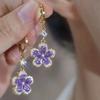 Purple Flower Delicate Earrings
