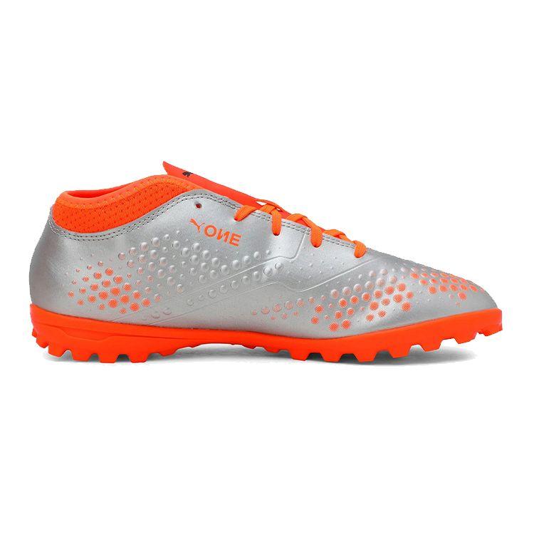 Puma One 4 Comfortable Sports Trend Mid-Top Kids Football Shoes Kids Football Shoes Orange Silver 104785-01