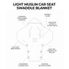 Muslin Wrap/Blanket For Car Seat Grey