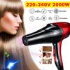 2000W Electric Hair Dryer Salon Professional 2 Speed 3 Heat Hairdressing Blow with Detachable Nozzle