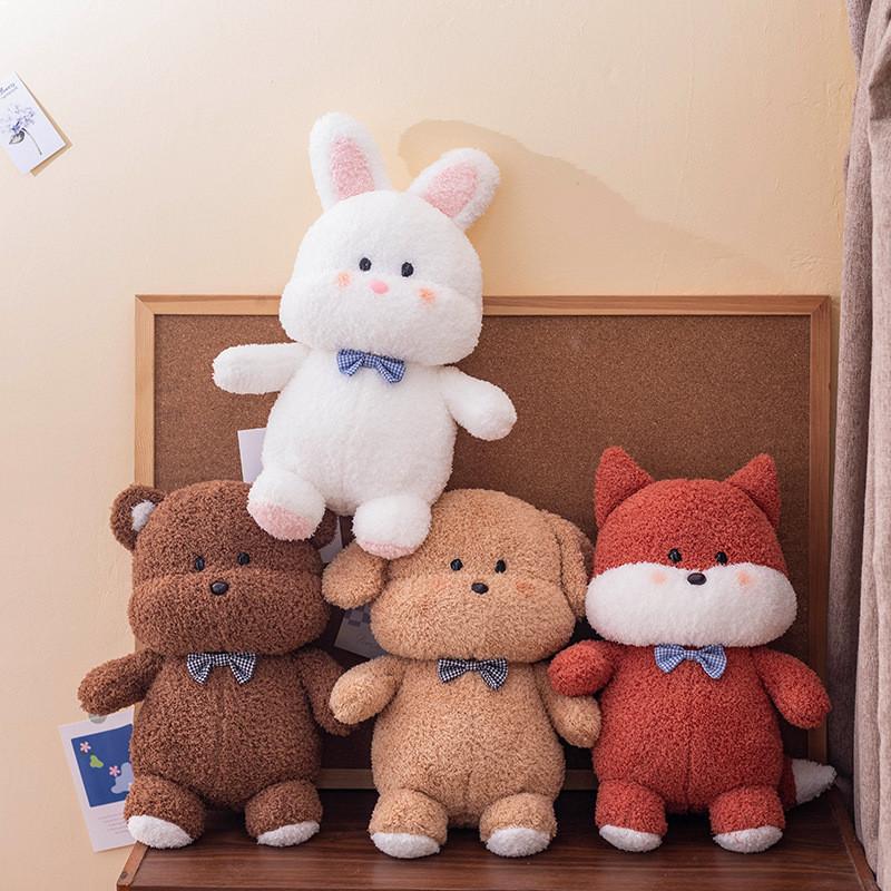 Puppy Cute Bear Rabbit Fox Plush Toy Cartoon Girl Sleep Companion Holiday Gift