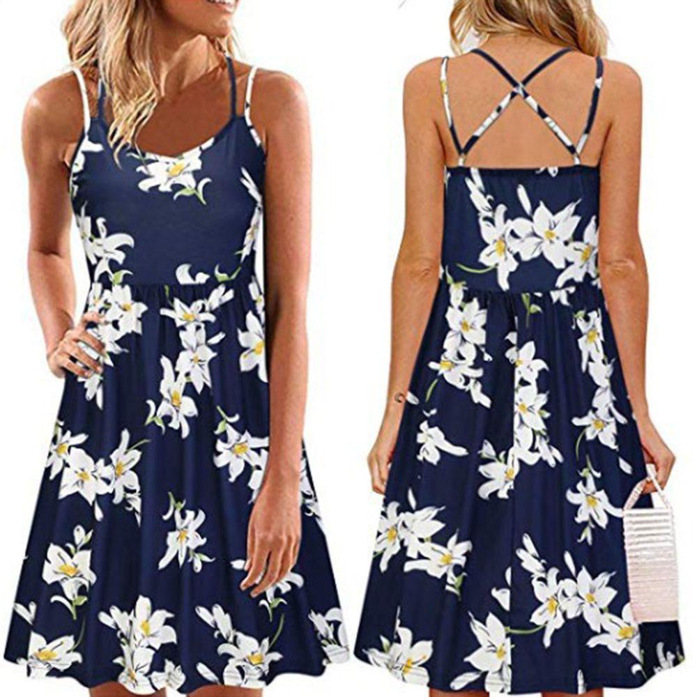 Элегантное женское летнее платье без рукавов с цветочным принтом для пляжа, идеально подходящее для праздничных случаев, размеры S-5xl