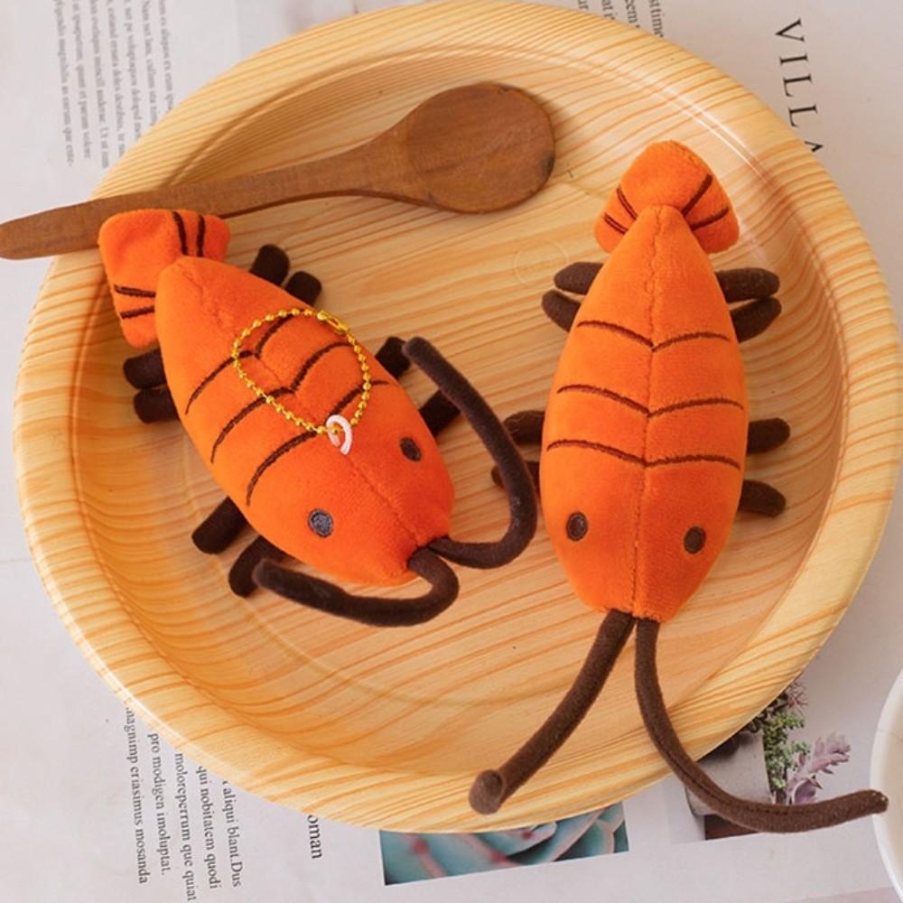 Funny Design Lobster Plush Pendant Stuffed Shrimp Plush Doll Keychain Birthday Gifts