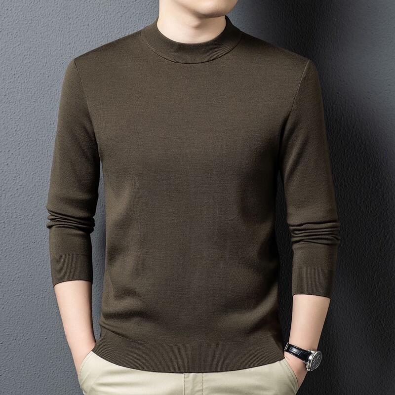 Yiliteng Men's 100% Wool Round Neck Sweater