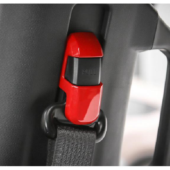 Car Seat Belt Buckle Adjust Frame Trim For Ford F150 F-150 2015- Bright Red