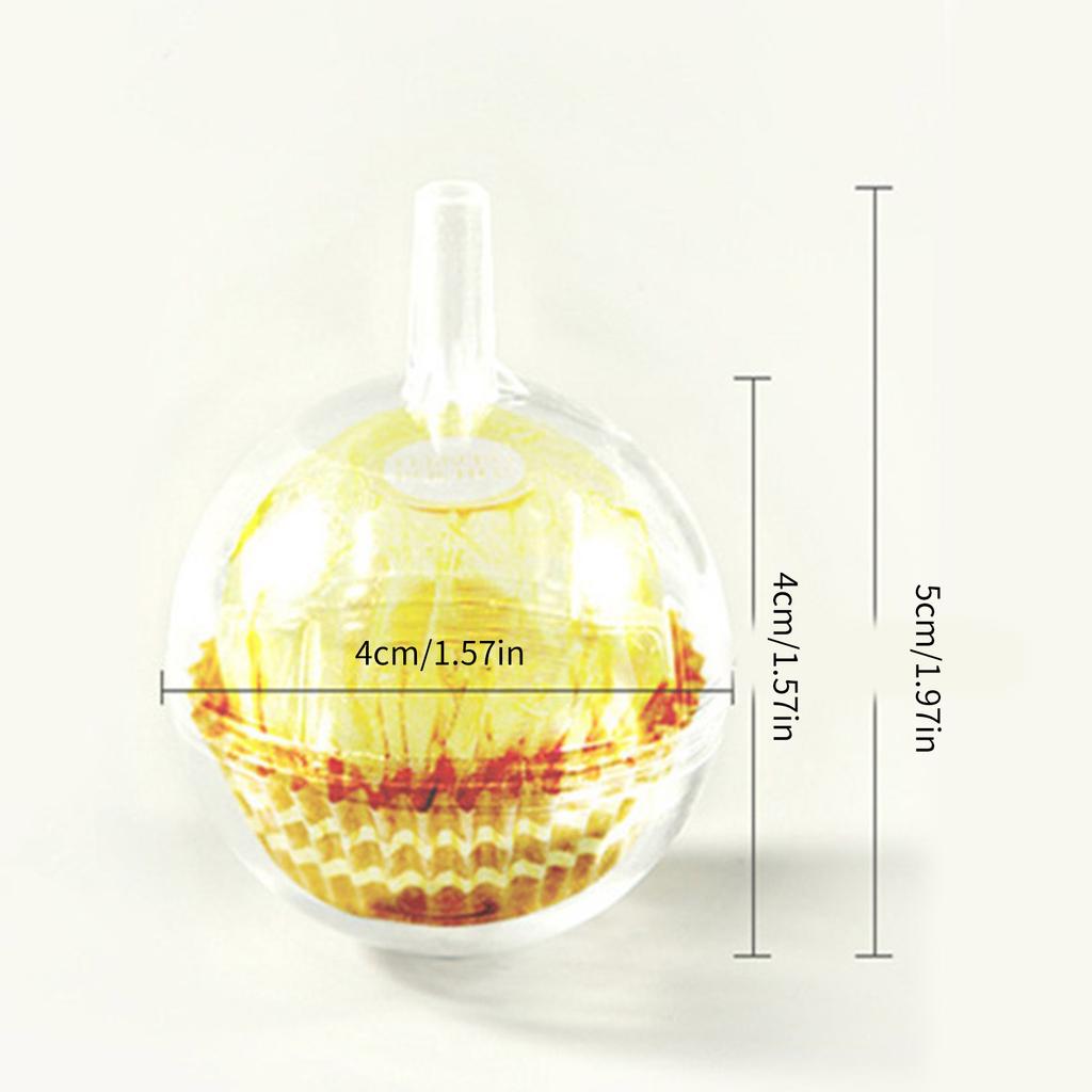 20Pcs Clear Chocolate Ball Holder Plastic Candy Bouquet Box Flower Packaging Support Rack Round Candy Wrappers Case Gift
