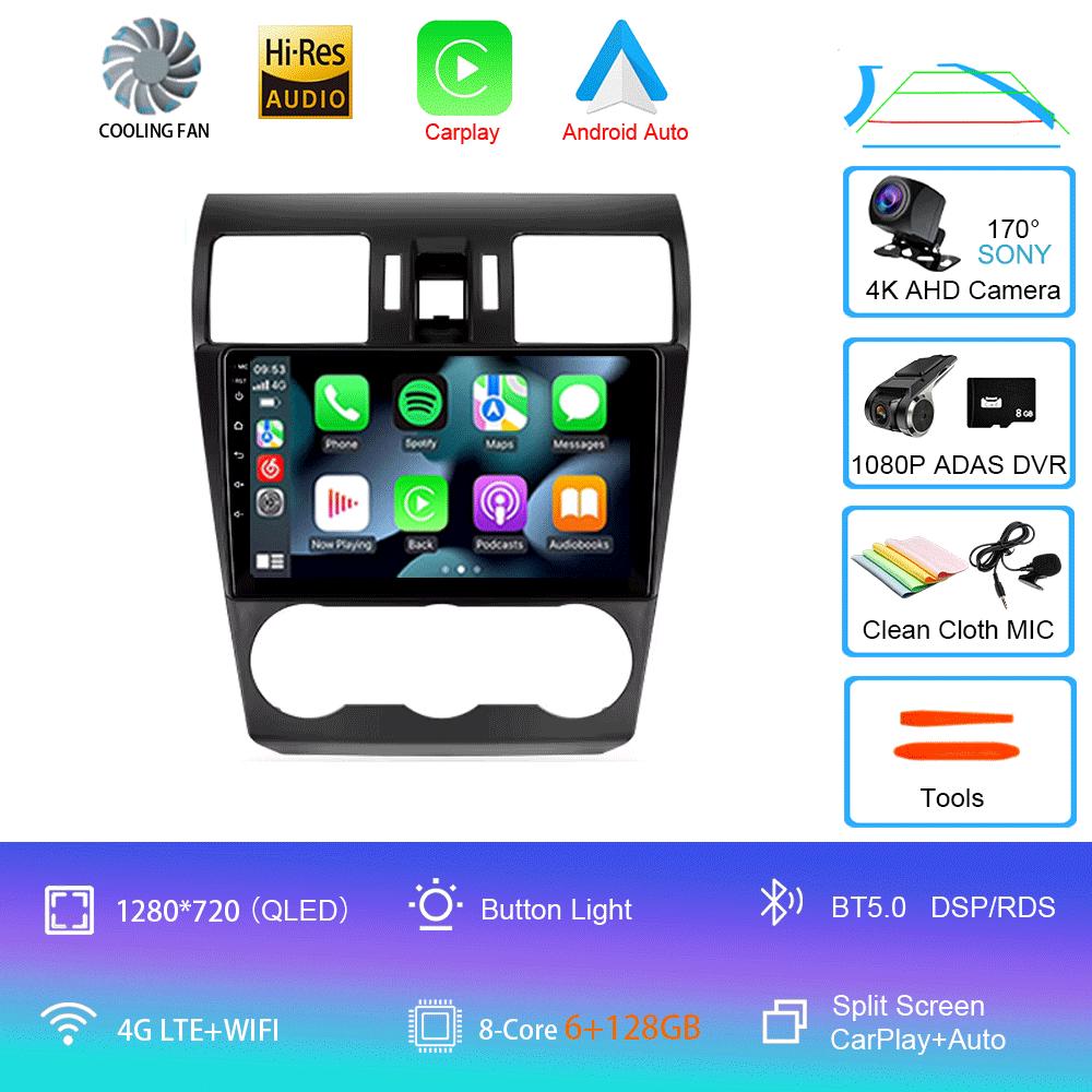 Android 14 Видеоплеер Автомобильный Радиоприемник Carplay Мультимедиа Для Subaru Forester 4 SJ XV WRX 2012- 2018 Автомагнитола GPS Стерео Головное Устройство