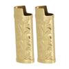 2Pcs Lighter Case Zinc Alloy Lighter Storage Container Floral Pattern for Outdoor Camping Hiking