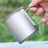 375 мл Сверхлегкая титановая кружка для улицы, портативная, для кемпинга, пикника, воды, чая, кофейная кружка с крышкой и складными ручками