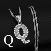 Anniyo A-Z Small Letters Necklaces Women Girl Silver Color Initial Pendant Chain English Letter Jewelry Alphabet  #208306
