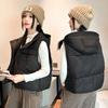 Hooded Short Cotton Vest Women's Autumn and Winter Down Cotton Vest Jacket Vest