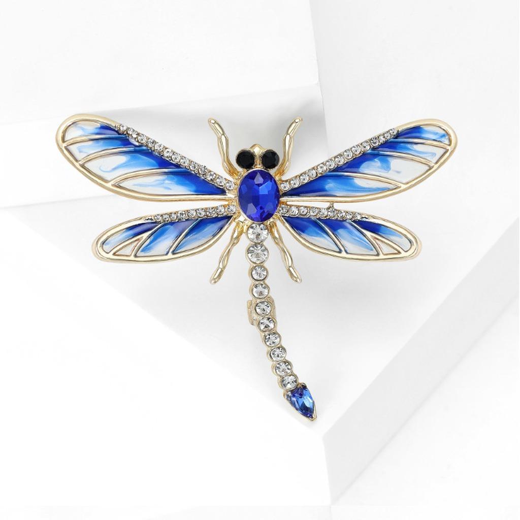 Enamel Brooch Original Jewelry For Blazer Rhinestone Brooch Vivid Dragonfly Brooch For Blazer Friend Gatherings Sweater