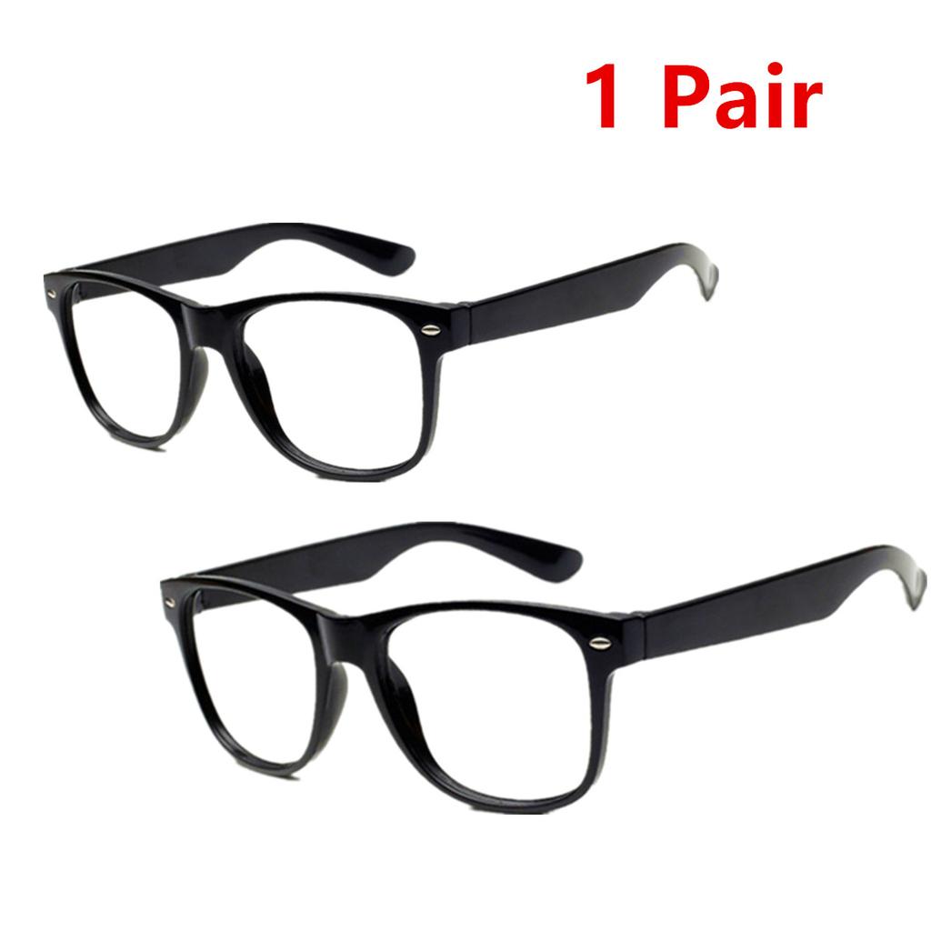 2 шт. Классические очки с черной оправой и прозрачными линзами, Наряд для маскарадной вечеринки