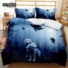 Luminous Wolf Duvet Cover Exotic Animal Bedding Set King For Kids Boys Adult Microfiber Wildlife Comforter Cover With Pillowcase