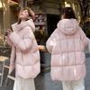 Winter Puffer Coat Women Long Hooded Cotton Jacket Cute Student Outerwear