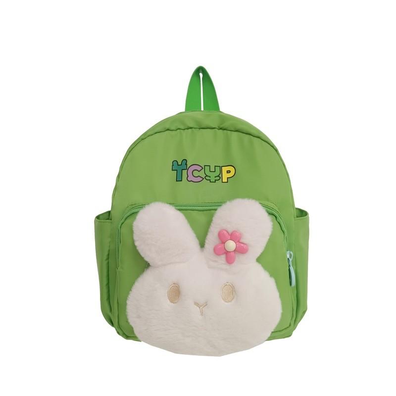 Adorable Cartoon Rabbit Backpack For Kids Breathable And Spacious School Bag In Lake Blue Green Pink Blue Black And Purple