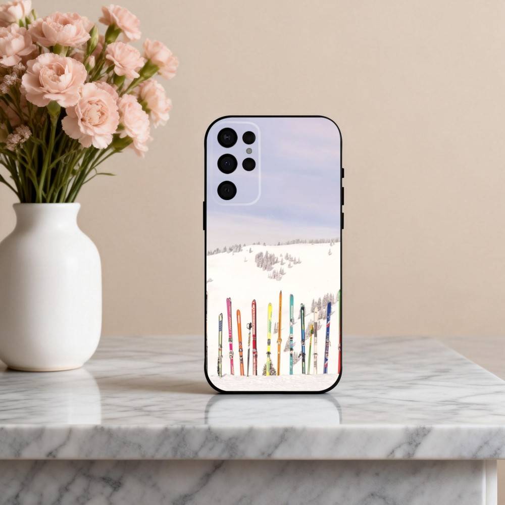 Чехол для телефона S-Снежная гора S-Катание на лыжах Лыжи Для Samsung S25,S24,S21,S22,S23,S30,Ultra,S20,Plus,Другие Мягкий Черный Чехол