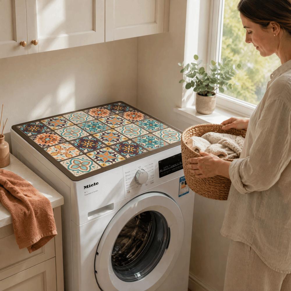 Bohemian Style Washer Top Protector Mat Anti Slip Dryer Top Mat Washer Top Pad Home Use