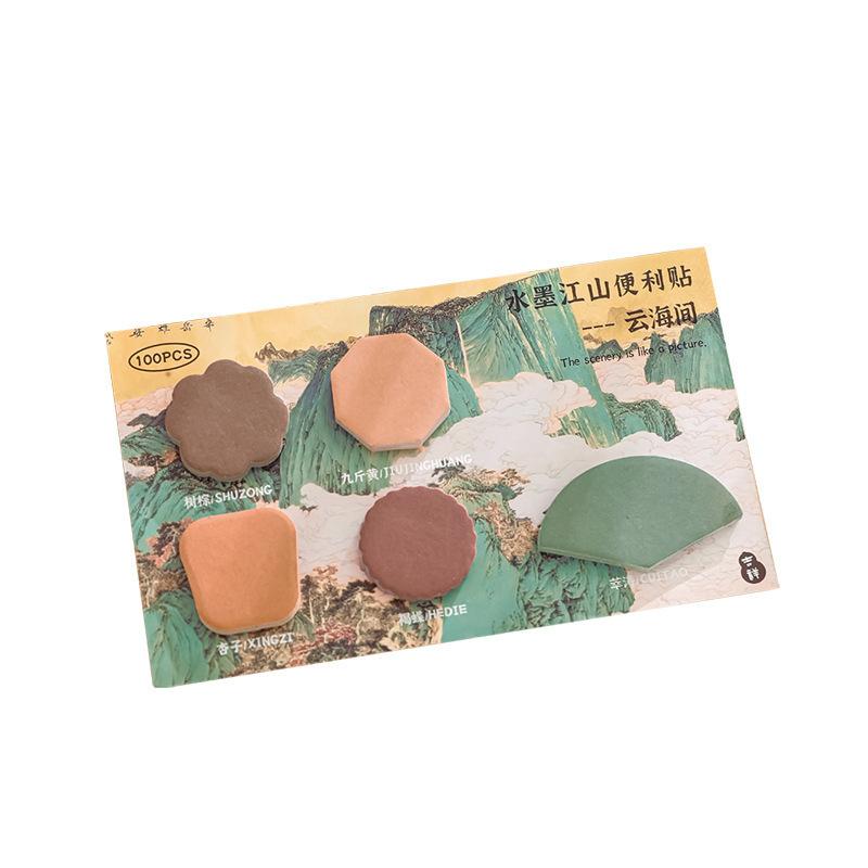 1 шт. Наклейка Милые заметки Китайская тушь Живопись Липкий блокнот Блокноты для записей Офис Школьные принадлежности Канцелярские принадлежности Закладка