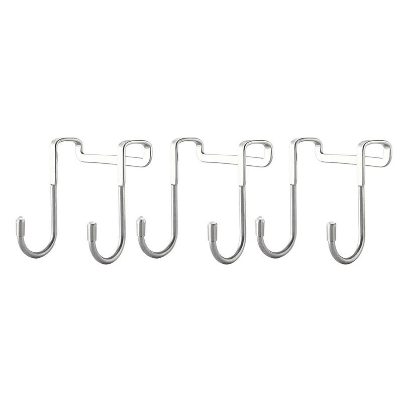 3 шт., крючок для шкафа, двойной S-образный крючок, кухонный металлический, прочный, без перфорации, для задней стенки двери, подвесной органайзер для полотенец
