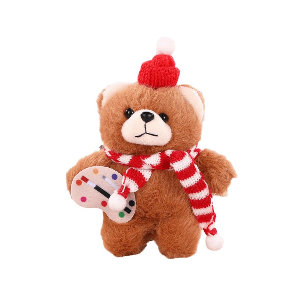 With scarf Christmas Bear Plush Toy Cartoon Animal Bear Plush Dolls  Schoolbag Ornaments