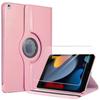 Case + Tempered Glass - BOOLING - for iPad 10.2" - Scratch-Resistant - 360° Rotating Case - Pink