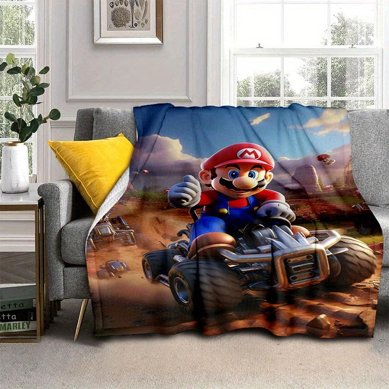 1 шт. Плюшевое одеяло в стиле Super Mario Kart - Мягкое, Удобное, Всесезонный Подарок для Геймеров и ФанатовB06014m