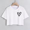 Simple Heart Print Crop Tops Summer Sexy Cropped T shirt for Woman Girl 90s Y2k Women's Graphic Vintage T-shirt Clothes