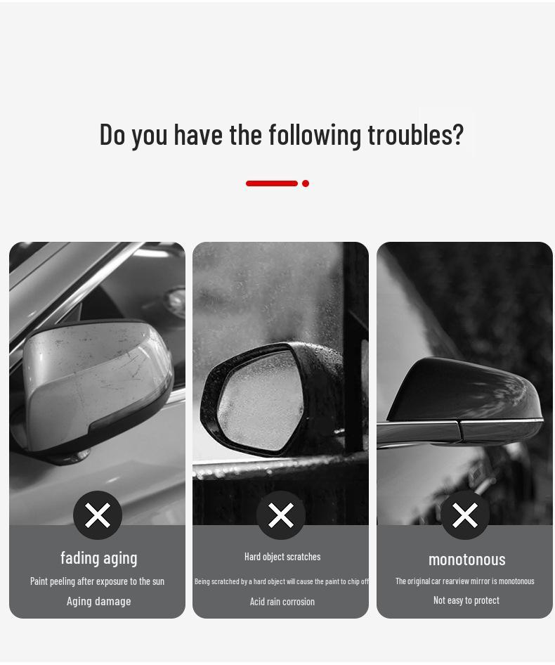 Tesla Model 3/Y Carbon Fiber Texture Rearview Mirror Protective Cover