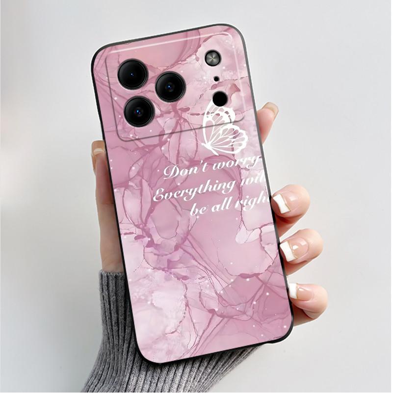 For Doogee Note 56 Case Luxury Fashion Butterfly Flowers Black Soft TPU Silicone Phone Cover for Doogee Note56 Shockproof Casing