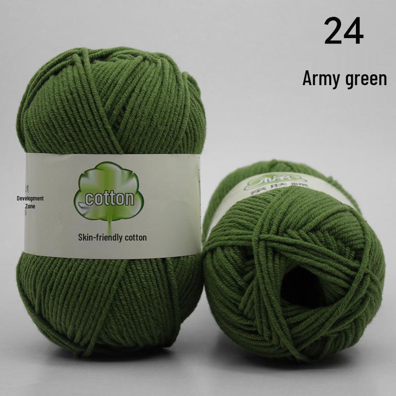 Пряжа из гребенного 5-слойного молочного хлопка для вязания и вязания крючком своими руками - Набор материалов средней толщины для шарфа и пледа