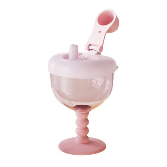 Бокал с крышкой, трубочкой и мерными делениями. Герметичная дорожная кружка. Детская поилка для вечеринок, дней рождений и использования на открытом воздухе.